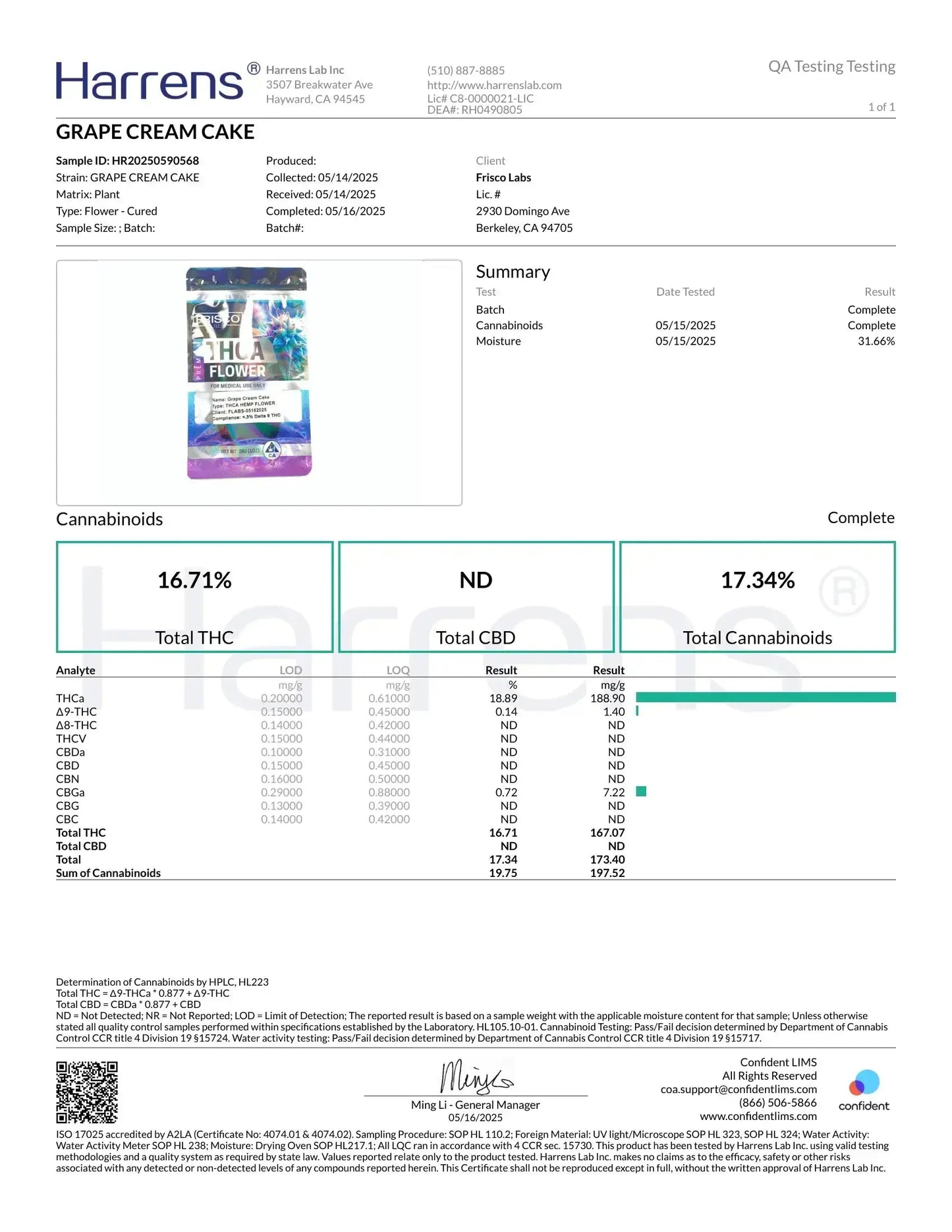 1 Pound Grape Crème Cake THCA FL Fulfillment Center