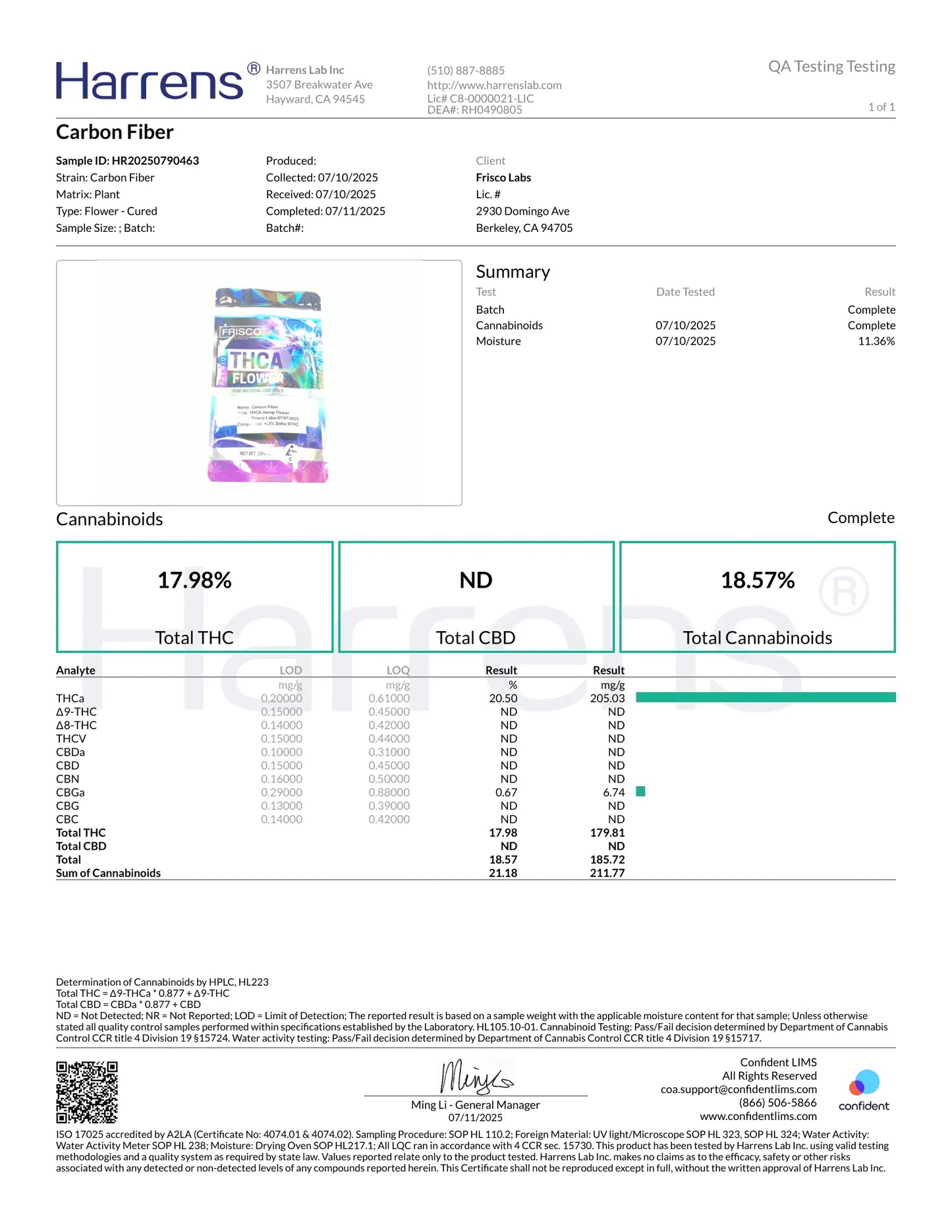 1 Pound AAA - Carbon Fiber THCA Strain Frisco Labs