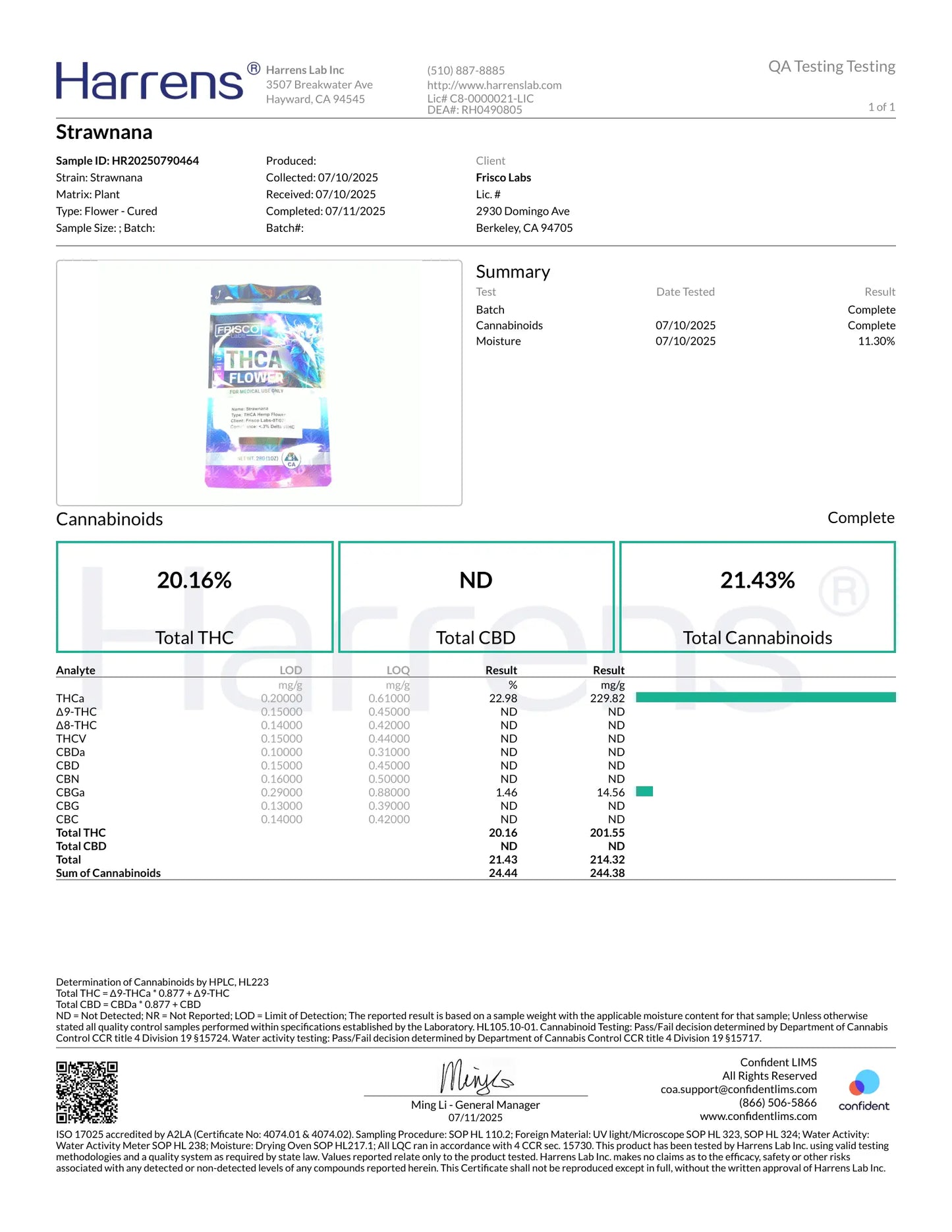 1 Pound - AAA Strawnana THCA Strain (Small) Frisco Labs