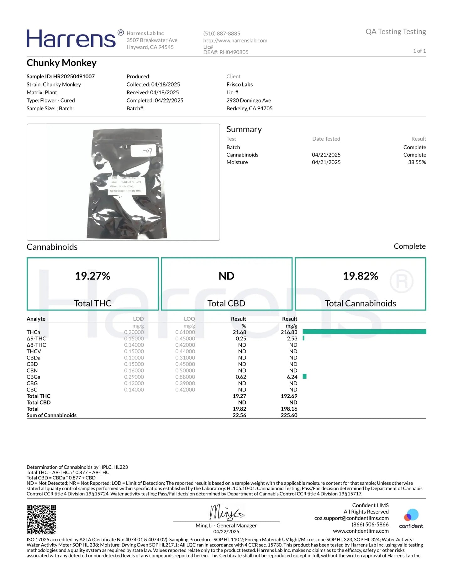 1 Pound - Chunky Monkey THCA (Budget Buds - Some Seeds - Blow Out Sale) Frisco Labs