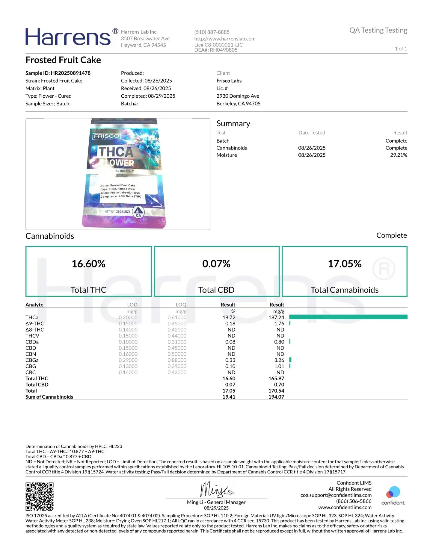 1 Pound - Frosted Fruit Cake THCA Strain Frisco Labs