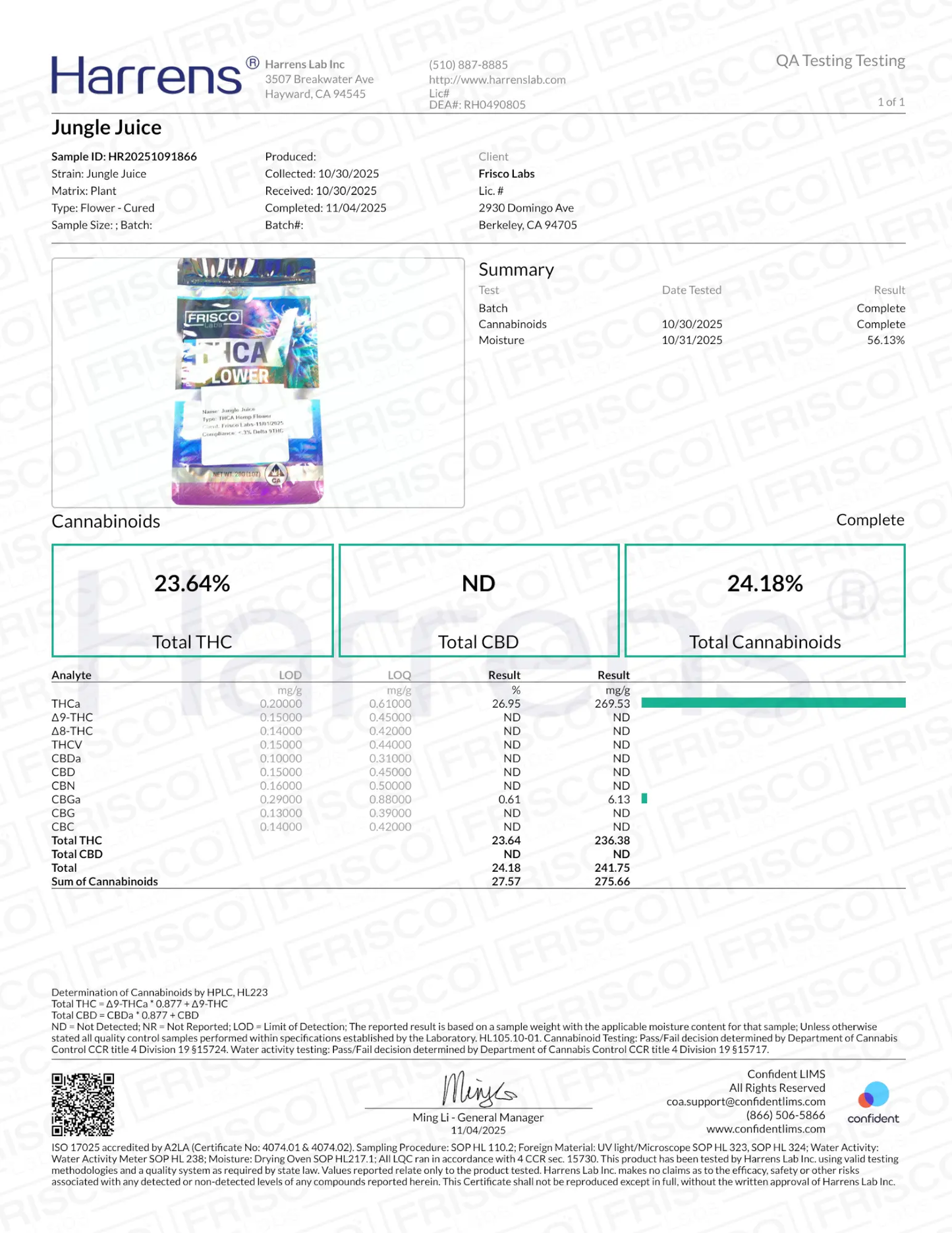 1 Pound - Jungle Juice THCA Strain Frisco Labs