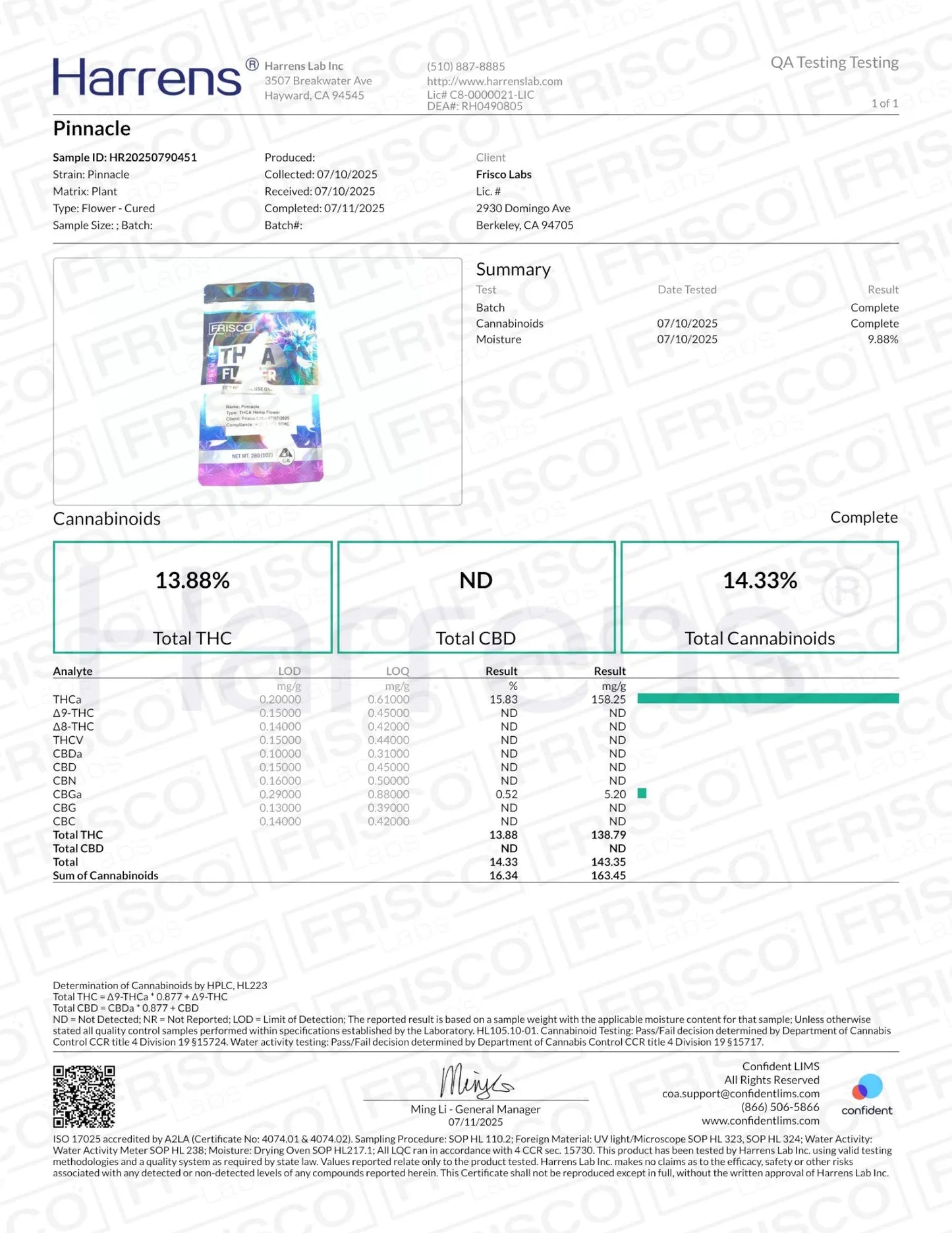 1 Pound - Pinnacle THCA Strain Frisco Labs