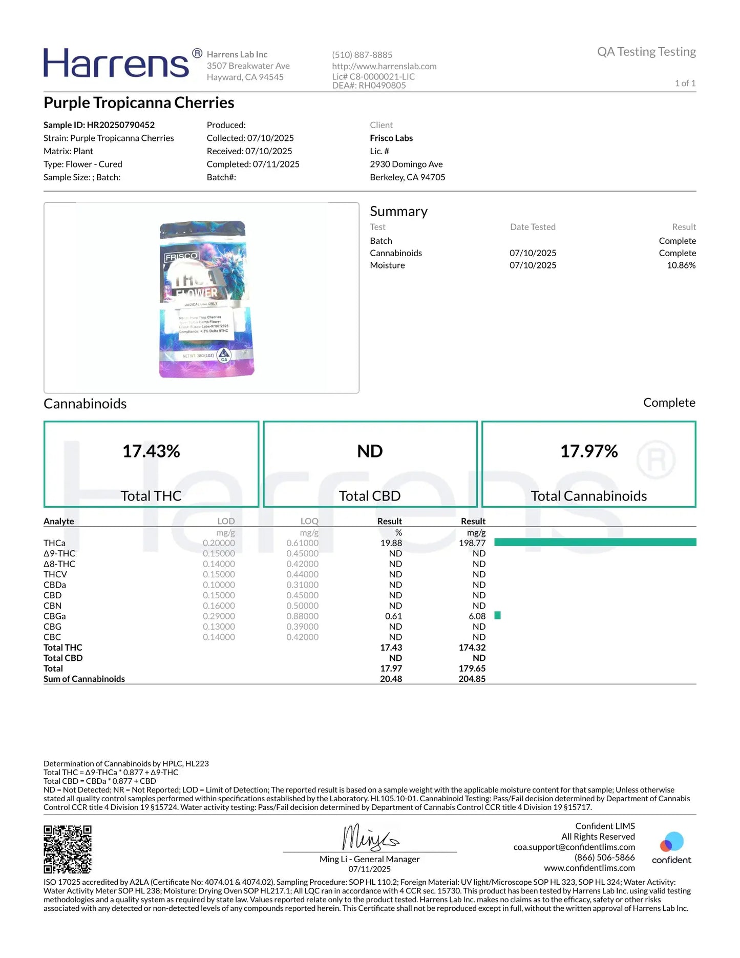 1 Pound - AAA Purple Tropicanna Cherries THCA Frisco Labs
