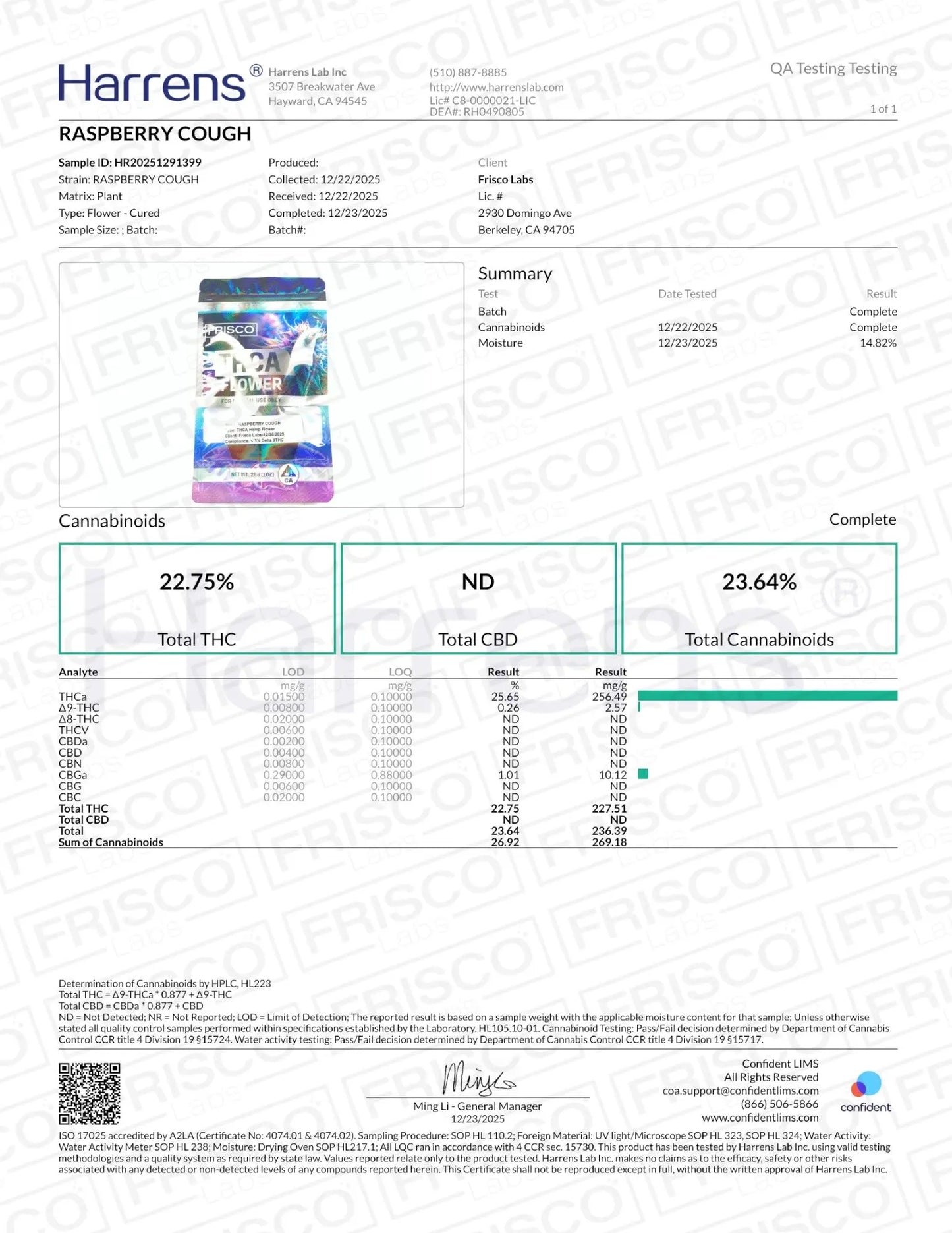 1 Pound - Raspberry Cough THCA Strain (Smalls) Frisco Labs