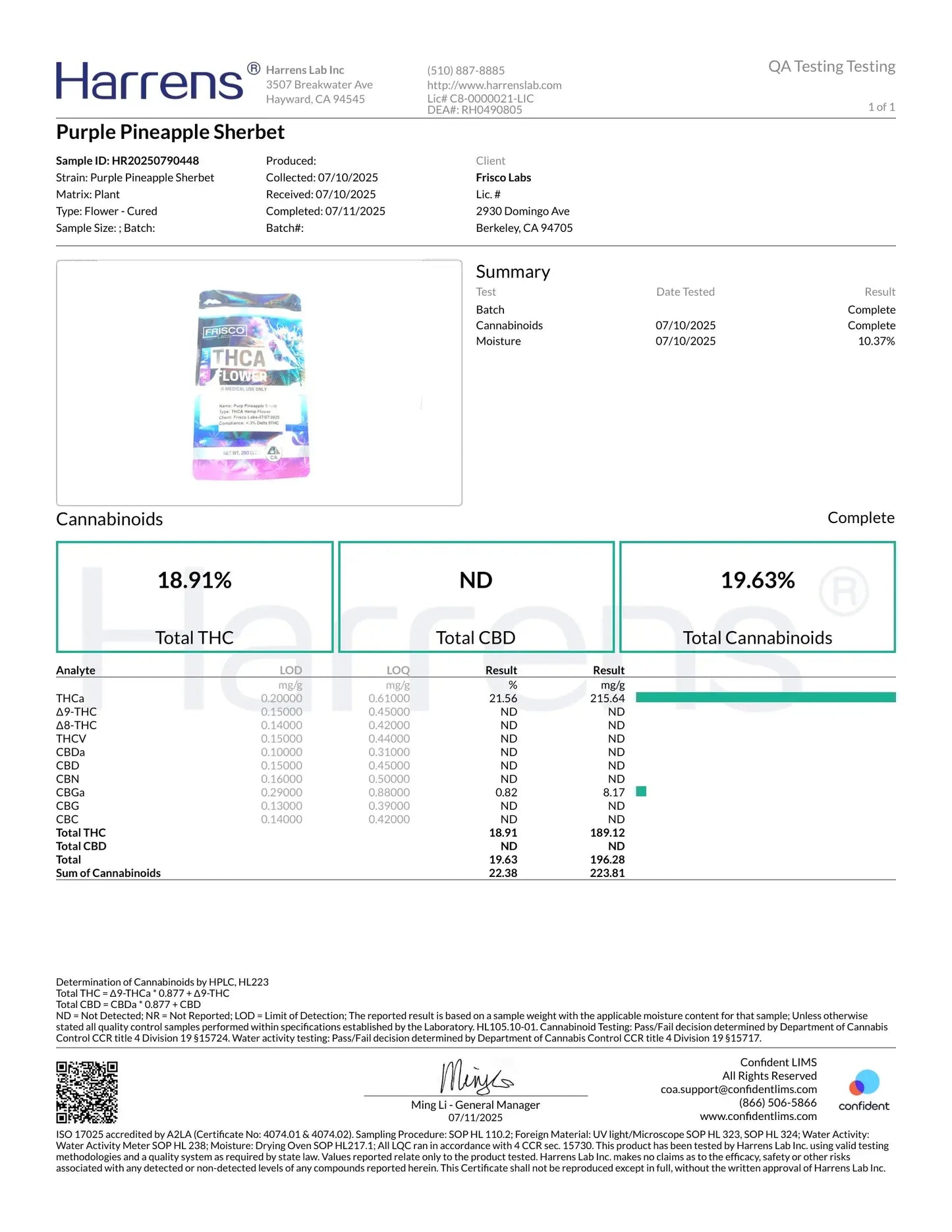 1 Pound - AAA Purple Pineapple Sherbet THCA Strain FL Fulfillment Center