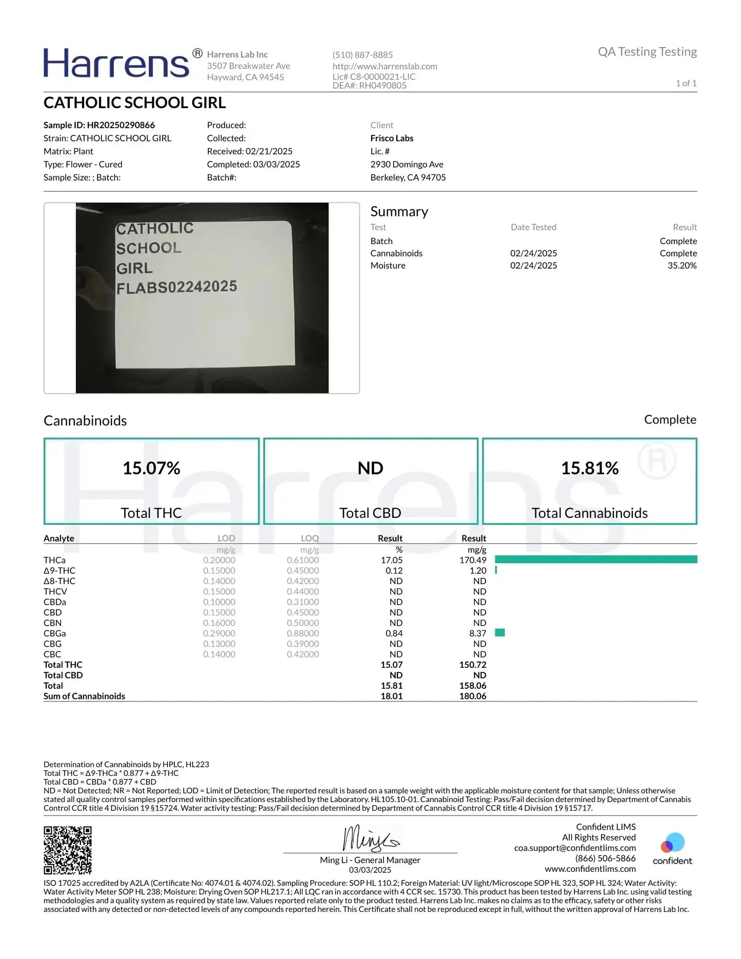 1 Pound of Catholic School Girl THCA FL Fulfillment Center