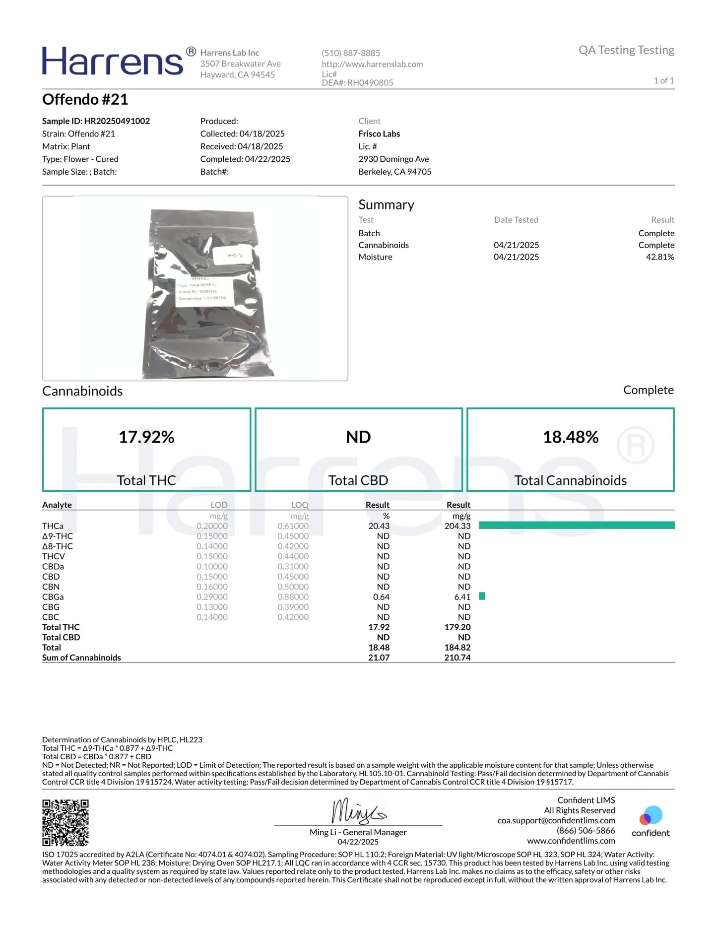 1 Pound of Offendo #21 THCA (Mini) FL Fulfillment Center