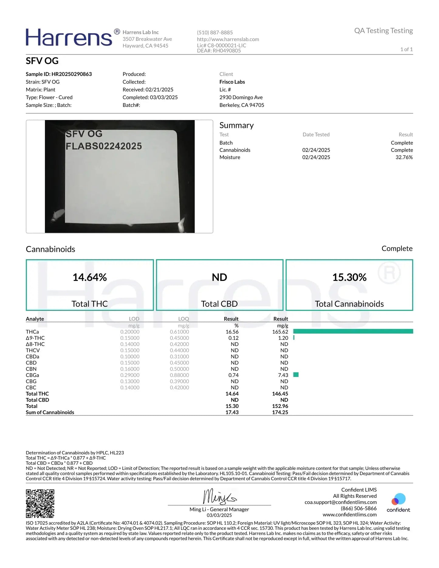 1 Pound of SFV OG FL Fulfillment Center