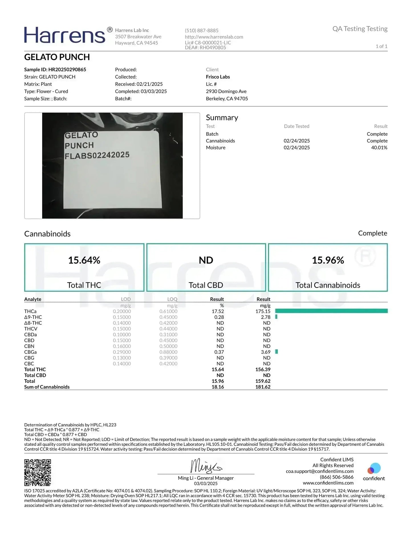 1 Pound of Gelato Punch THCA (Smalls) FL Fulfillment Center