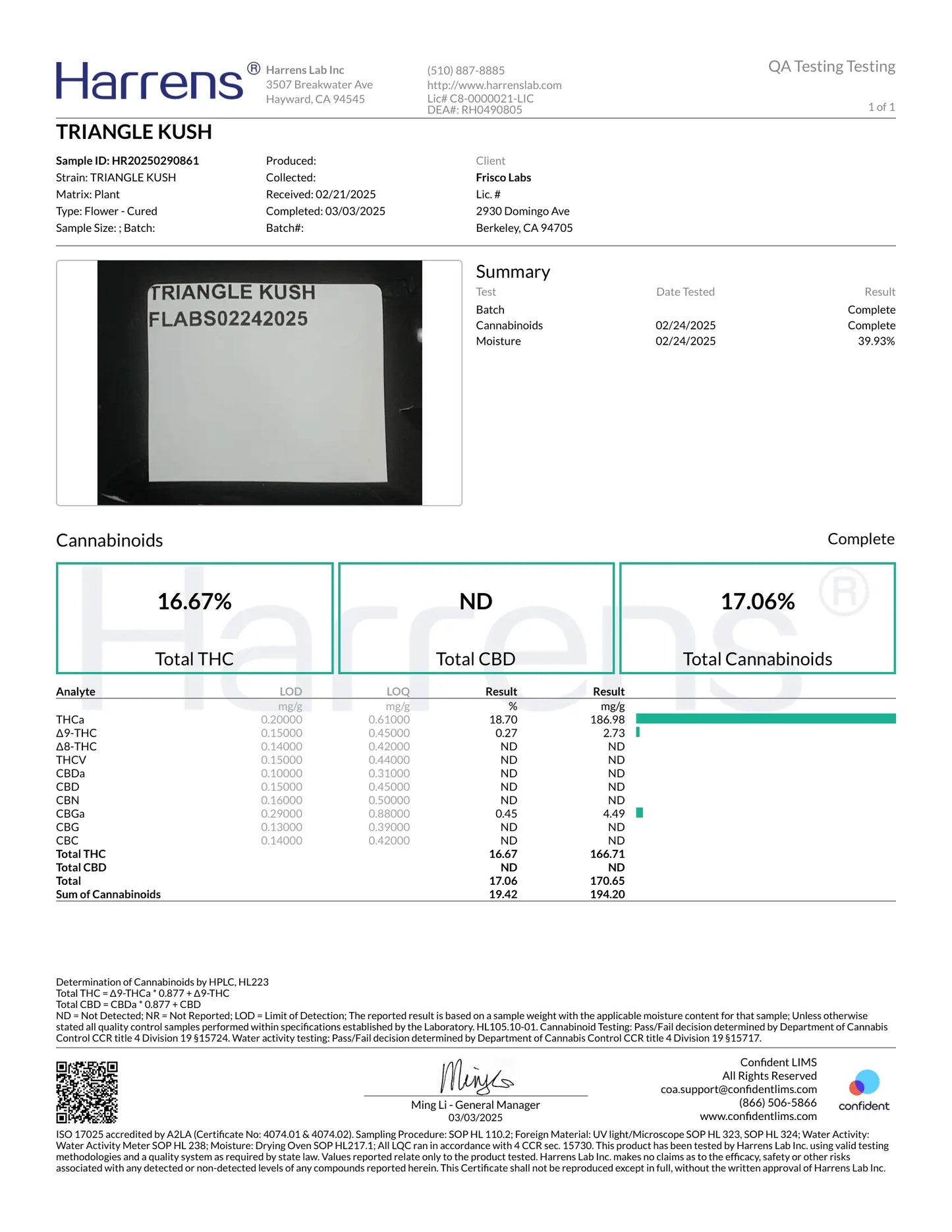 1 Pound of Triangle Kush THCA FL Fulfillment Center