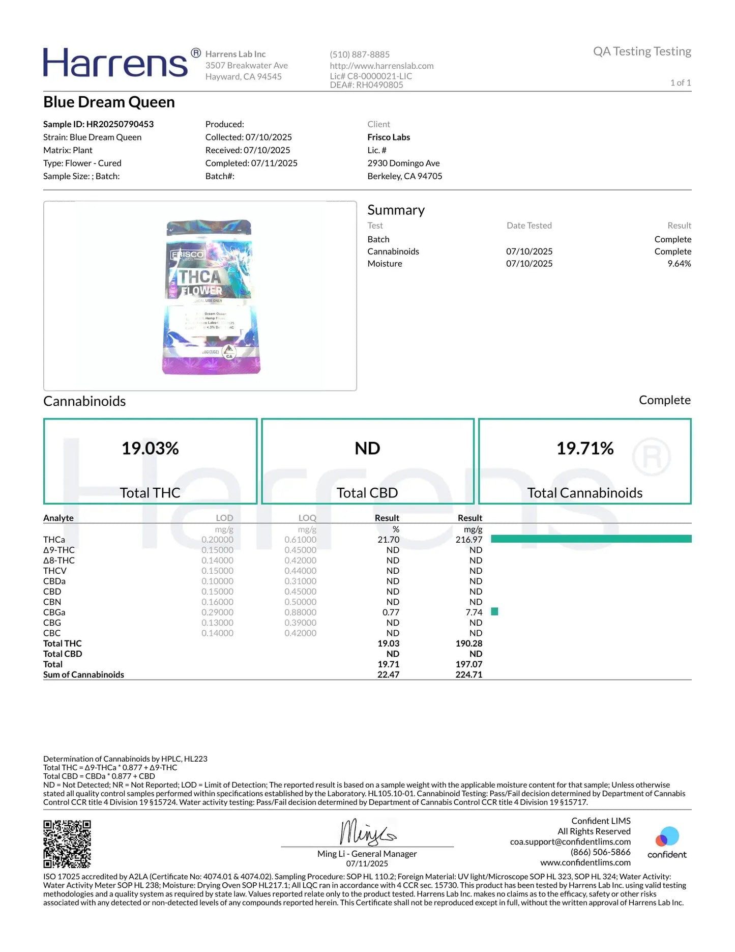 1 Pound - AAA Blue Dream Queen THCA Strain Frisco Labs