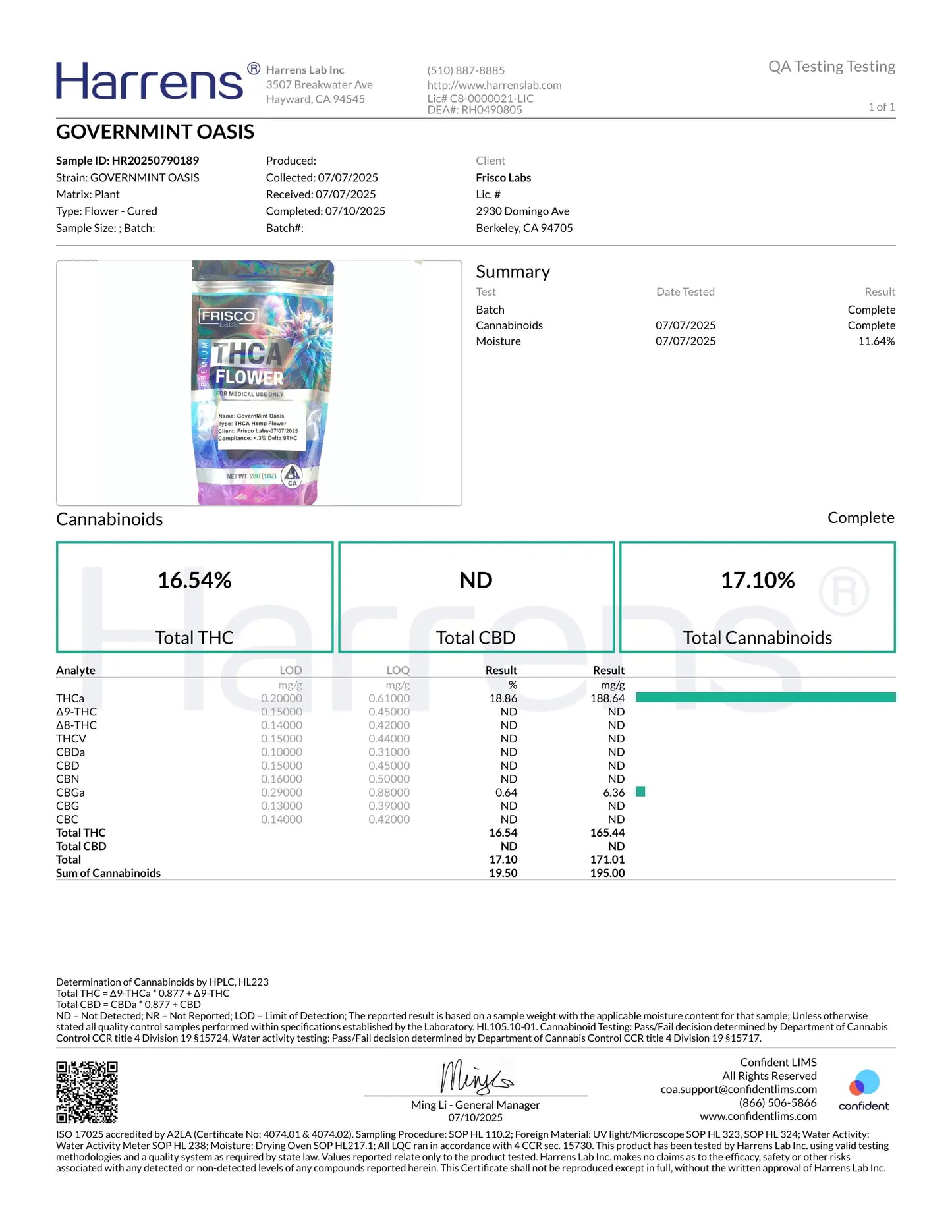 AAA Indoor Exotic - Goverment Oasis THCA Strain Frisco Labs