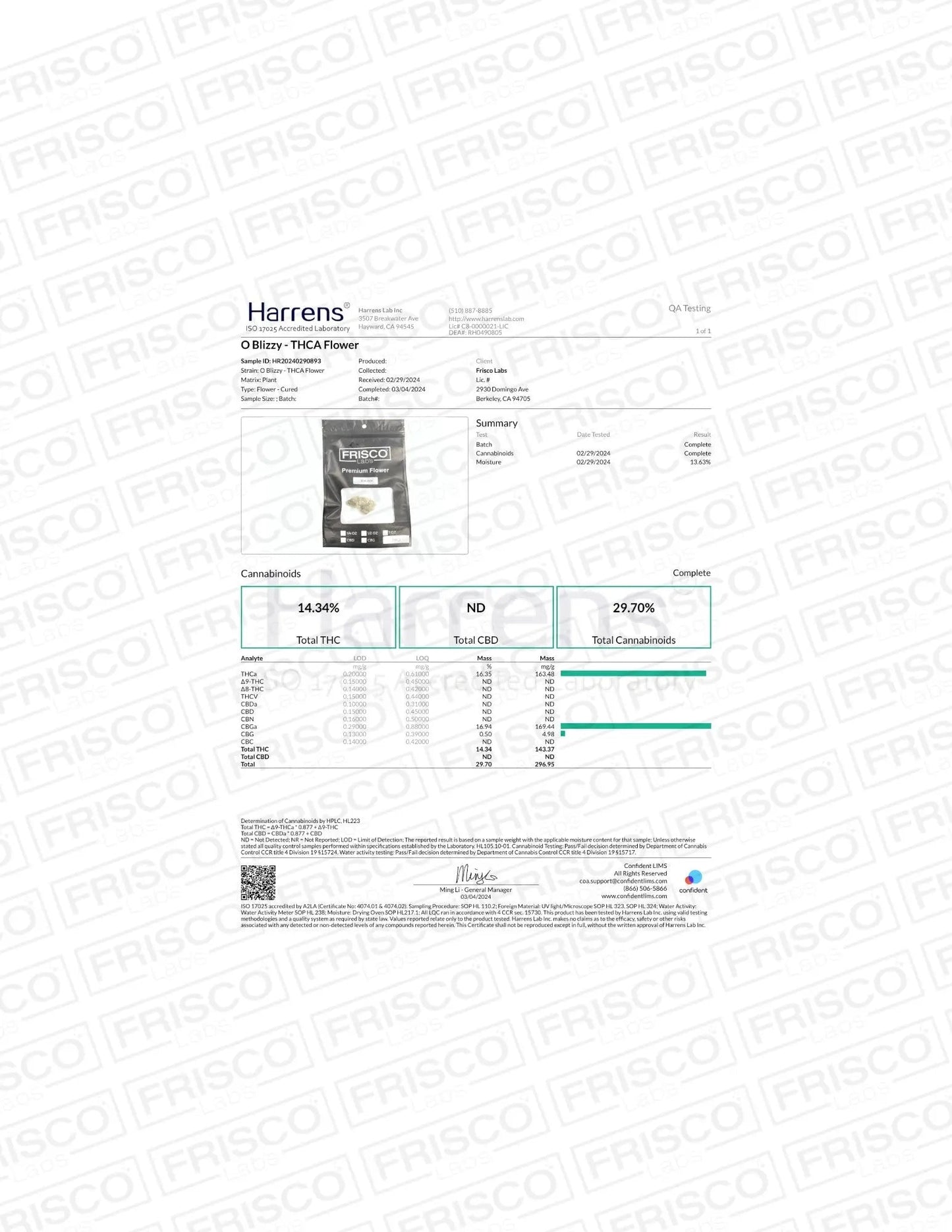 Frisco Labs - O Blizzy THCA Strain Frisco Labs