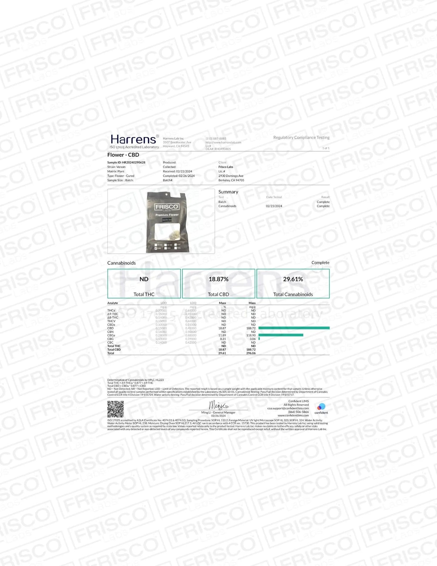 Venom OG CBD Flower Frisco Labs