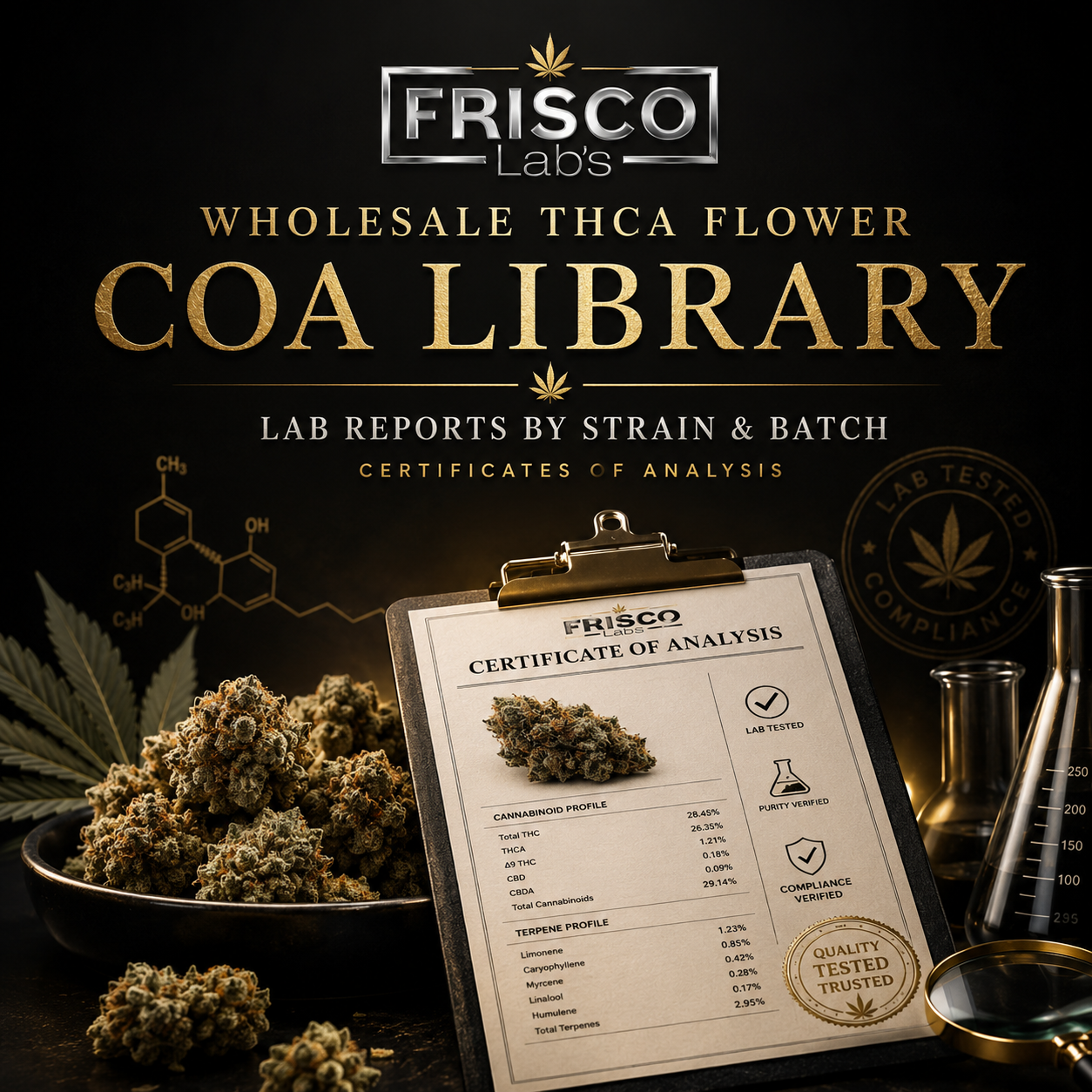 Wholesale THCA Flower COA Library