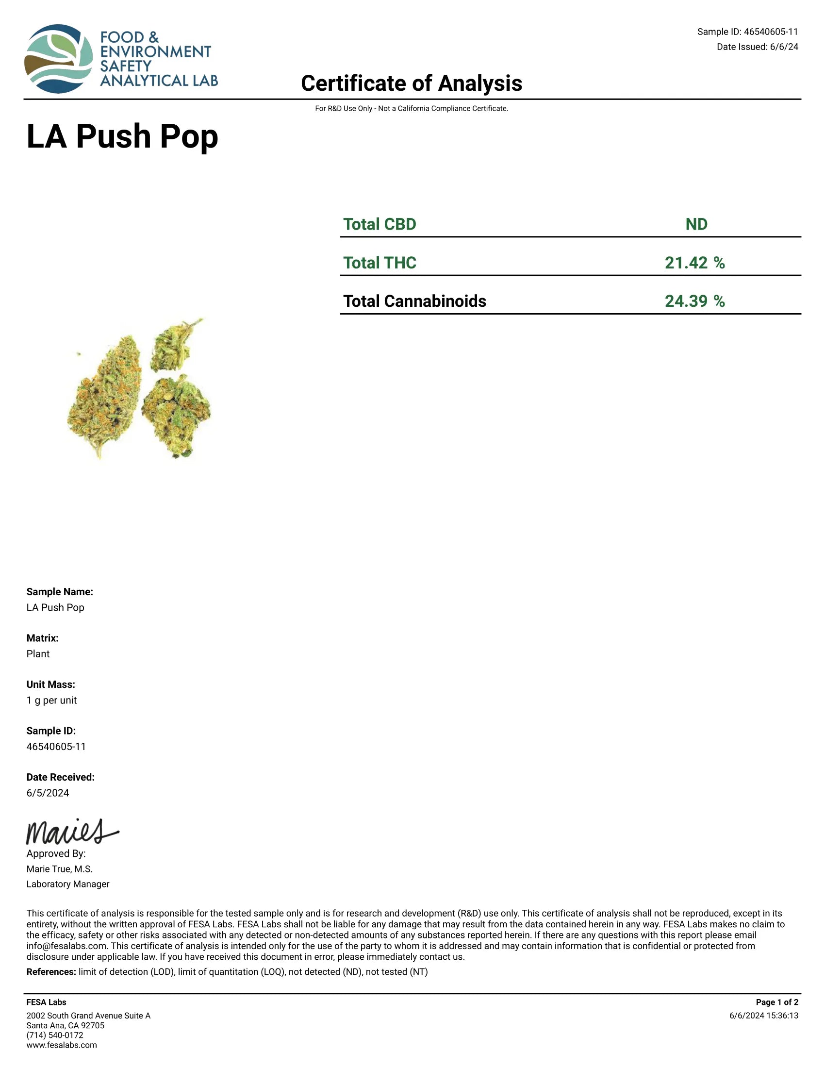 1 Oz - LA Push Pops THCA Strain (Smalls) Frisco Labs