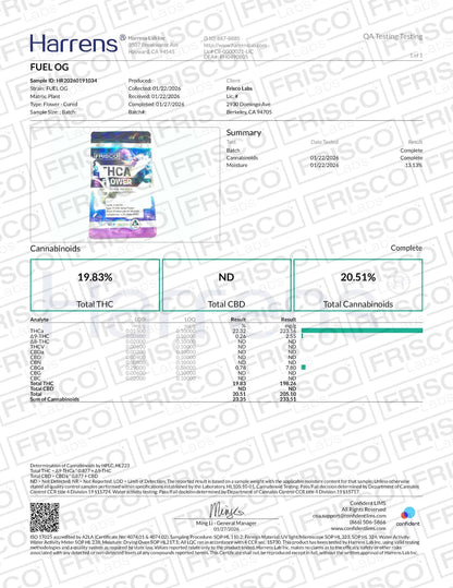 1 Pound - Fuel OG THCA Strain (Small) Frisco Labs