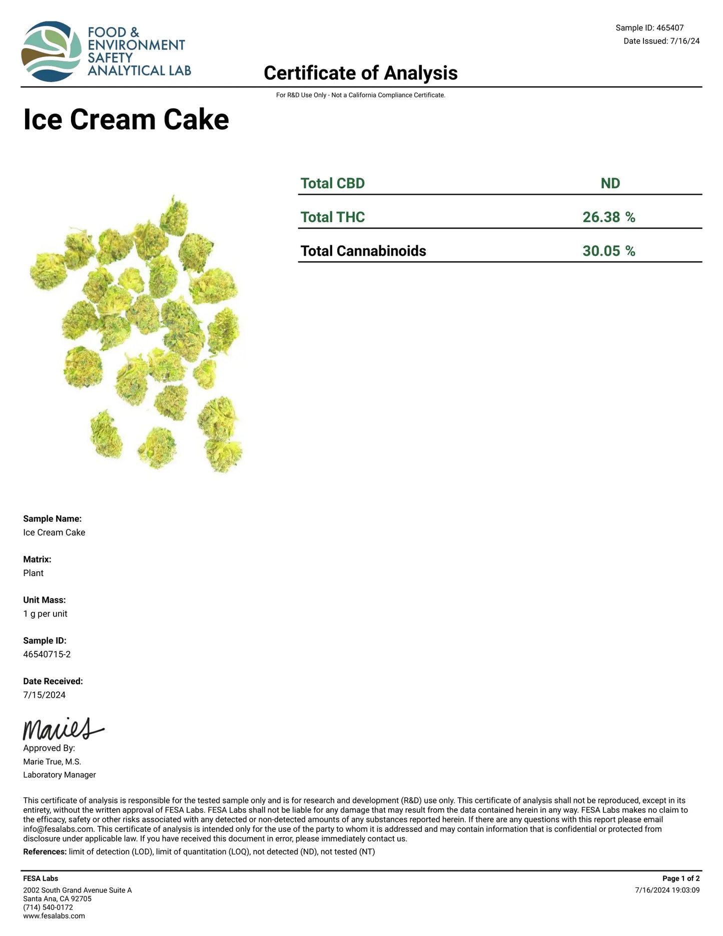 1 Pound - Ice Cream Cakes THCA Smalls FL Fulfillment Center