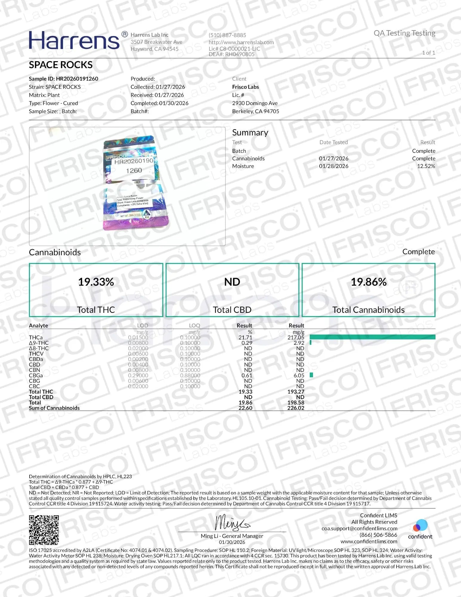 1 Pound - Space Rocks THCA Strain Frisco Labs