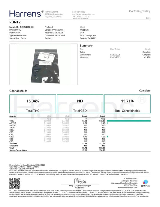 ½ oz AAA White Runtz (Indoor) FL Fulfillment Center