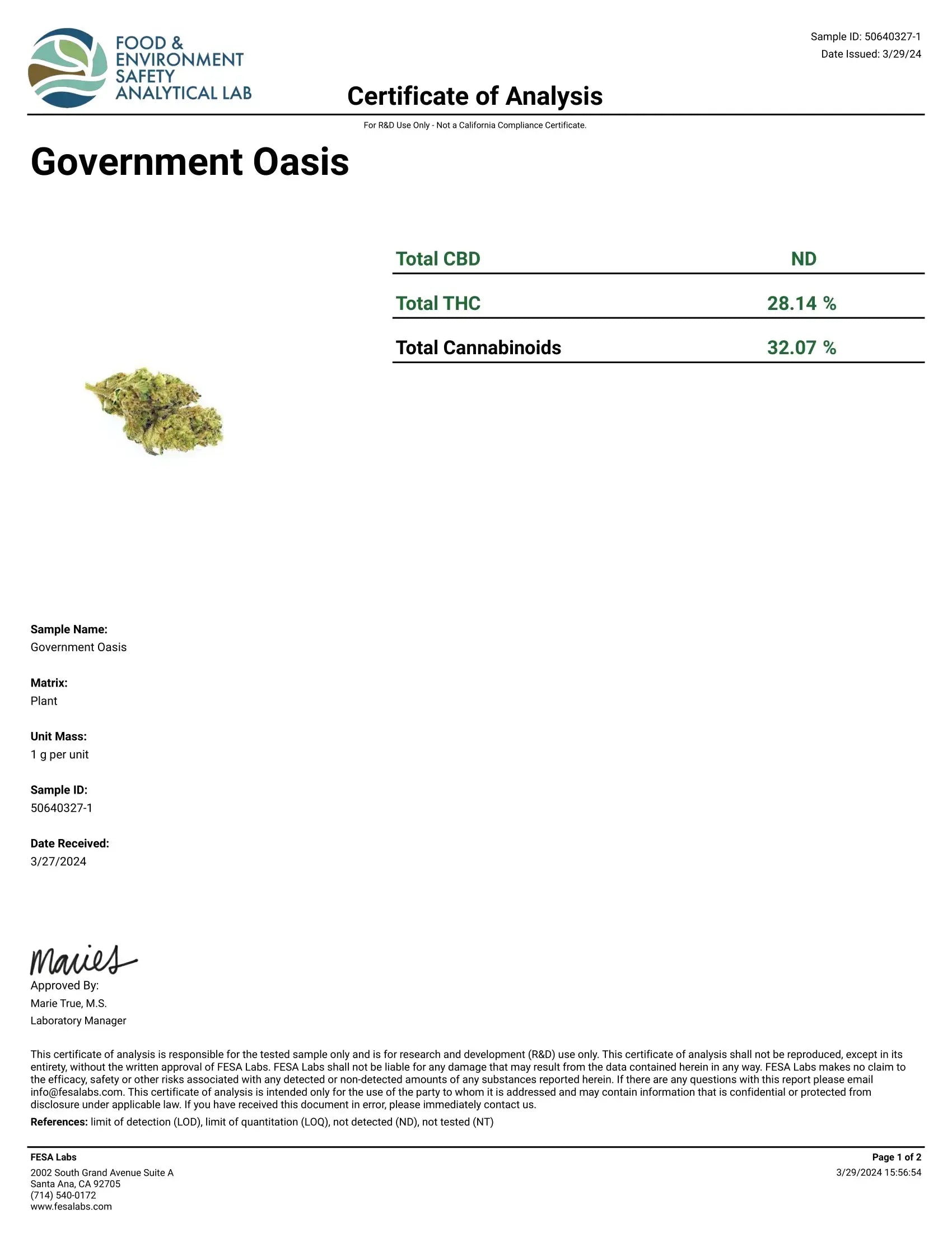 AAA Indoor Exotic - Goverment Oasis THCA Strain 