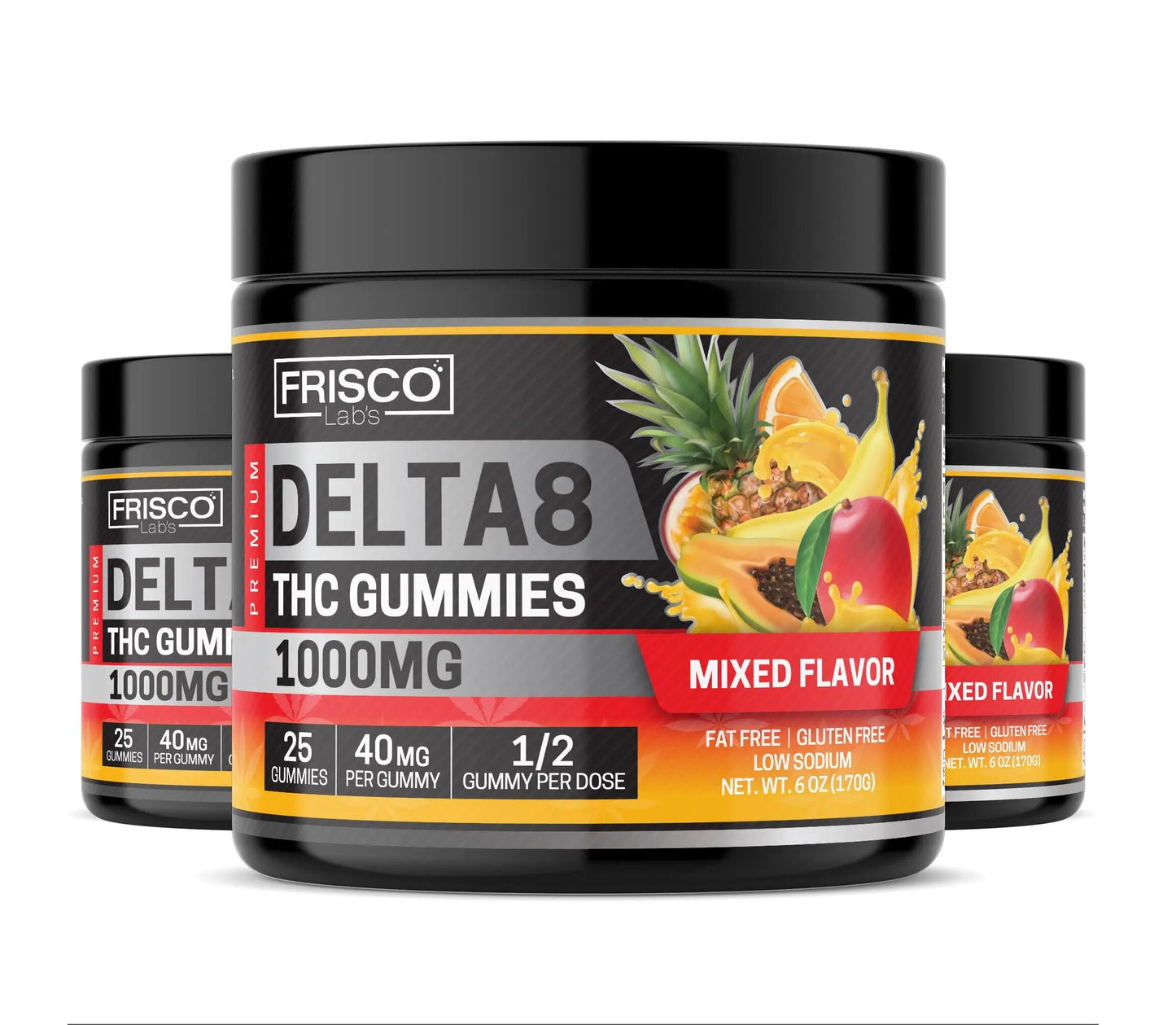 Delta 8 Gummies, Mix Flavor - 1000mg | 25 Pcs Gummies Frisco Labs