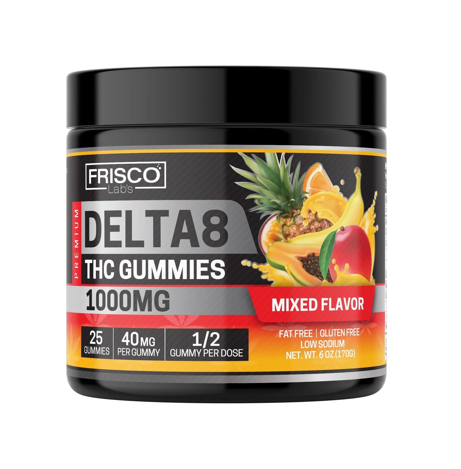 Delta 8 Gummies, Mix Flavor - 1000mg | 25 Pcs Gummies Frisco Labs