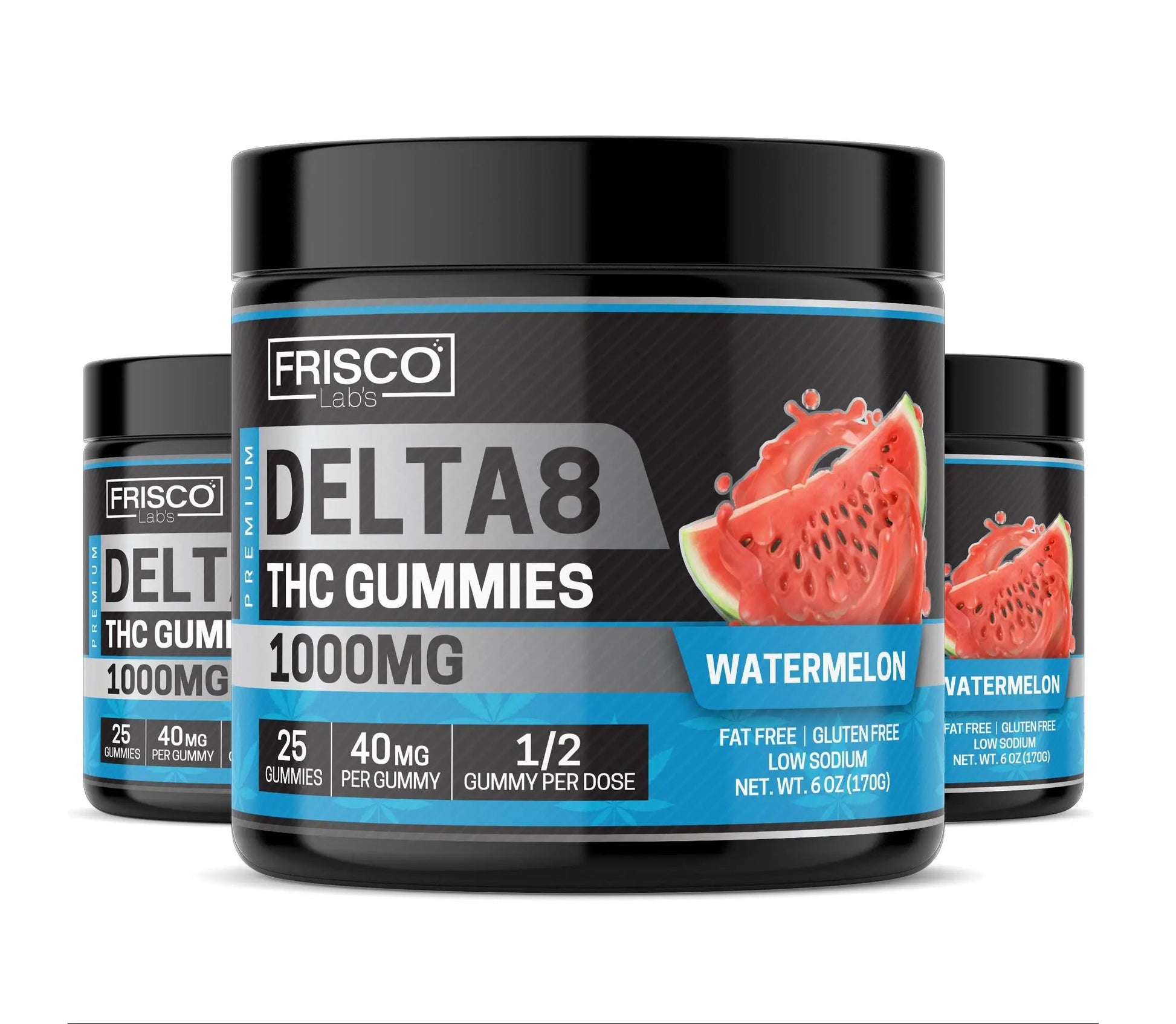 Delta 8 Gummies, Watermelon - 1000mg | 25 Pcs Gummies Frisco Labs