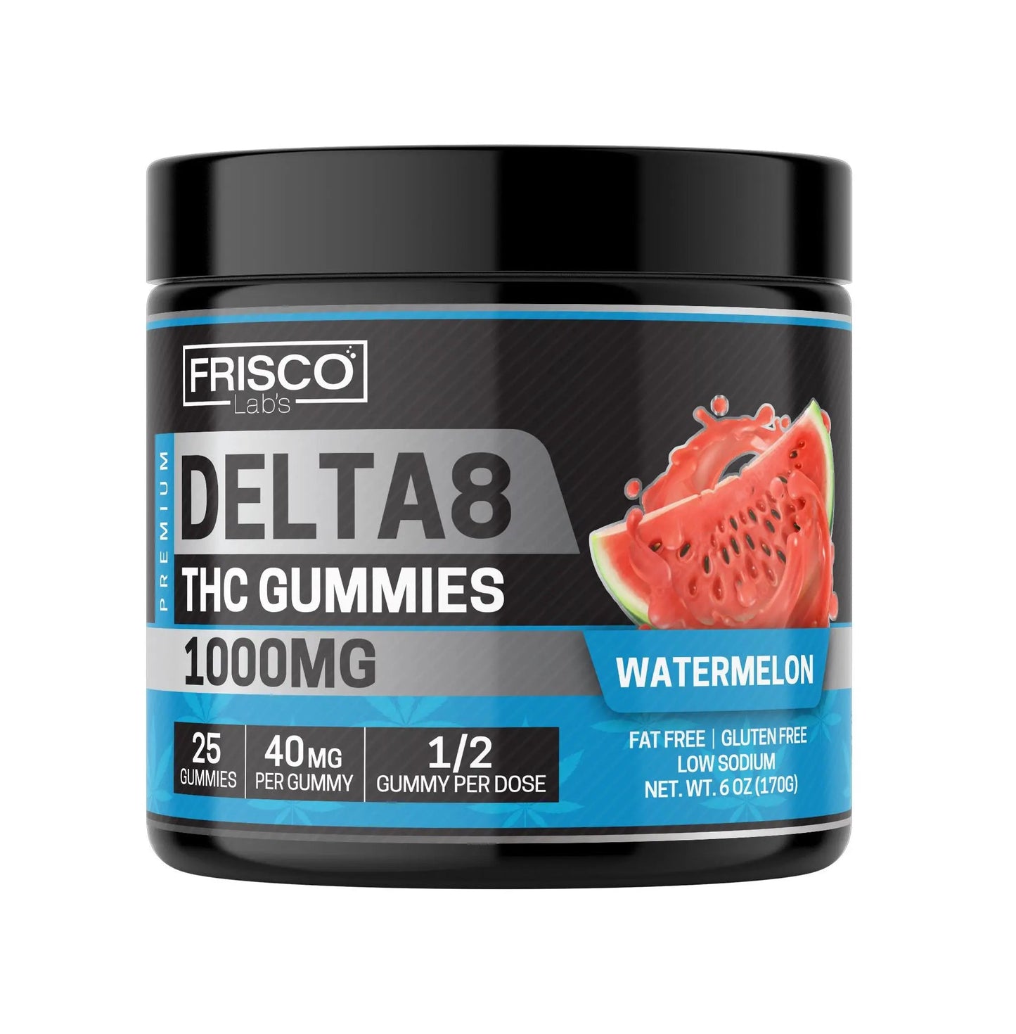 Delta 8 Gummies, Watermelon - 1000mg | 25 Pcs Gummies Frisco Labs