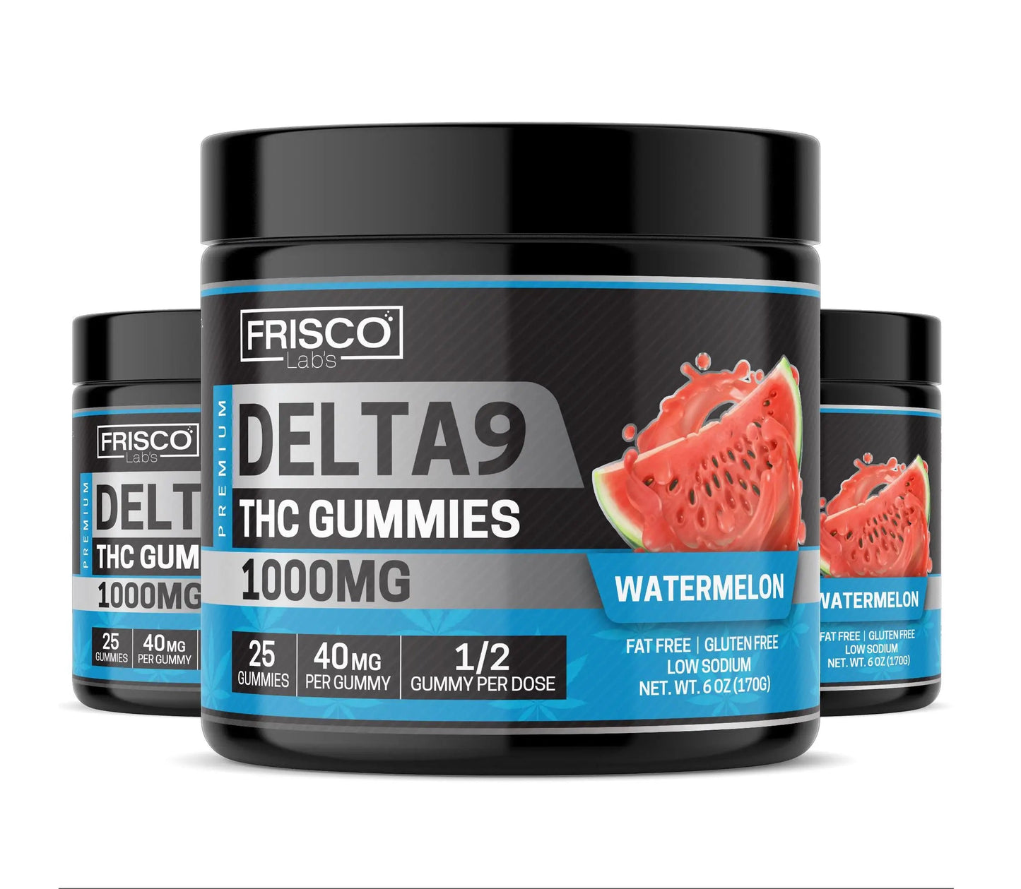 Delta 9 Gummies, Watermelon - 1000mg | 25 Pcs Gummies - Frisco Labs