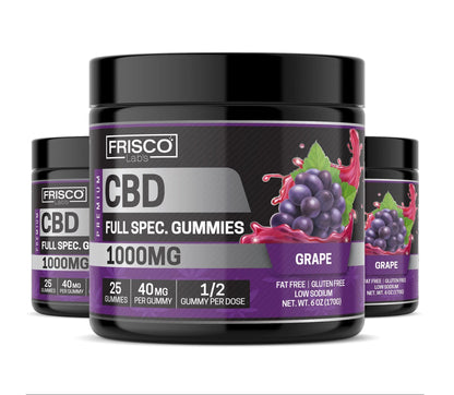 Full Spec. CBD Gummies, Grape - 1000mg | 25 Pcs Gummies Frisco Labs