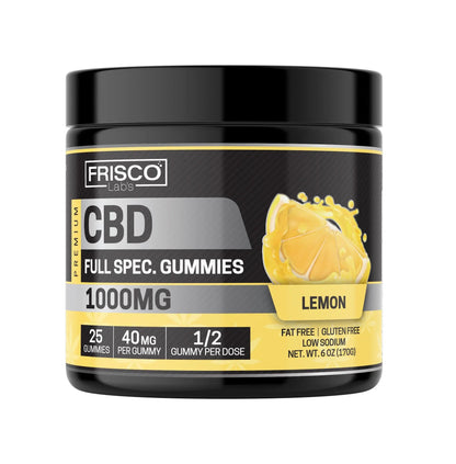 Full Spec. CBD Gummies, Lemon - 1000mg | 25 Pcs Gummies Frisco Labs