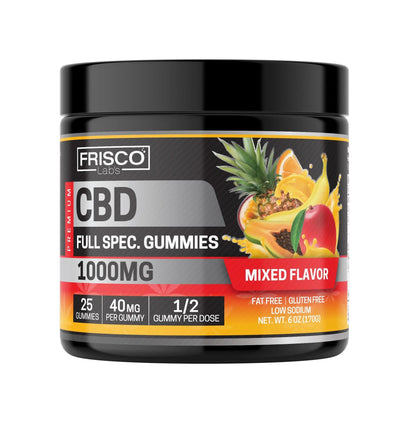 Full Spec. CBD Gummies, Mix Flavor - 1000mg | 25 Pcs Gummies Frisco Labs