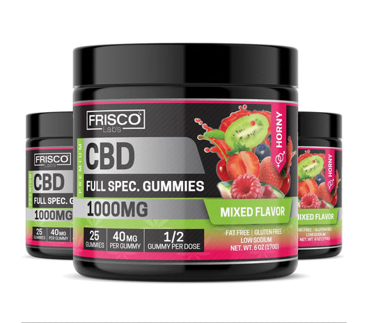 Full Spec. CBD Gummies, Mix Flavor Horny - 1000mg | 25 Pcs Gummies Frisco Labs