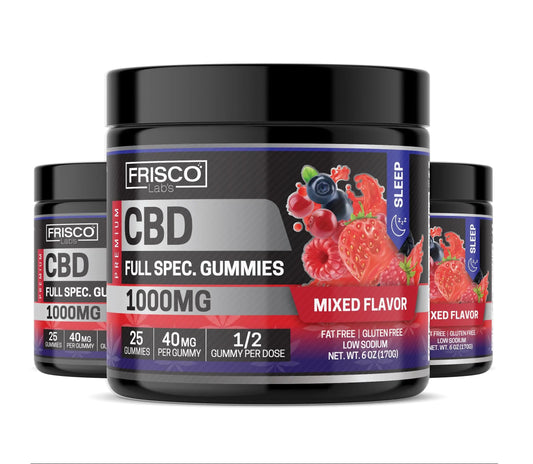 Full Spec. CBD Gummies, Mix Flavor Sleep - 1000mg | 25 Pcs Gummies Frisco Labs