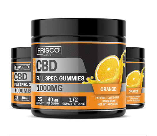 Full Spec. CBD Gummies, Orange - 1000mg | 25 Pcs Gummies Frisco Labs