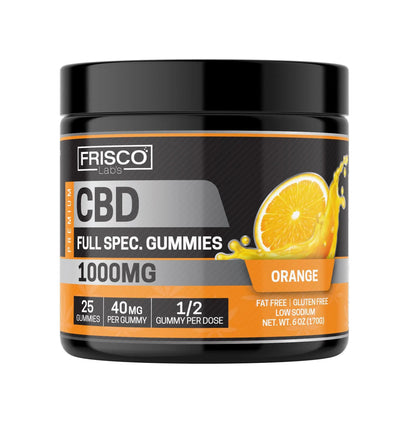 Full Spec. CBD Gummies, Orange - 1000mg | 25 Pcs Gummies Frisco Labs