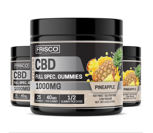 Full Spec. CBD Gummies, Pineapple - 1000mg | 25 Pcs Gummies Frisco Labs