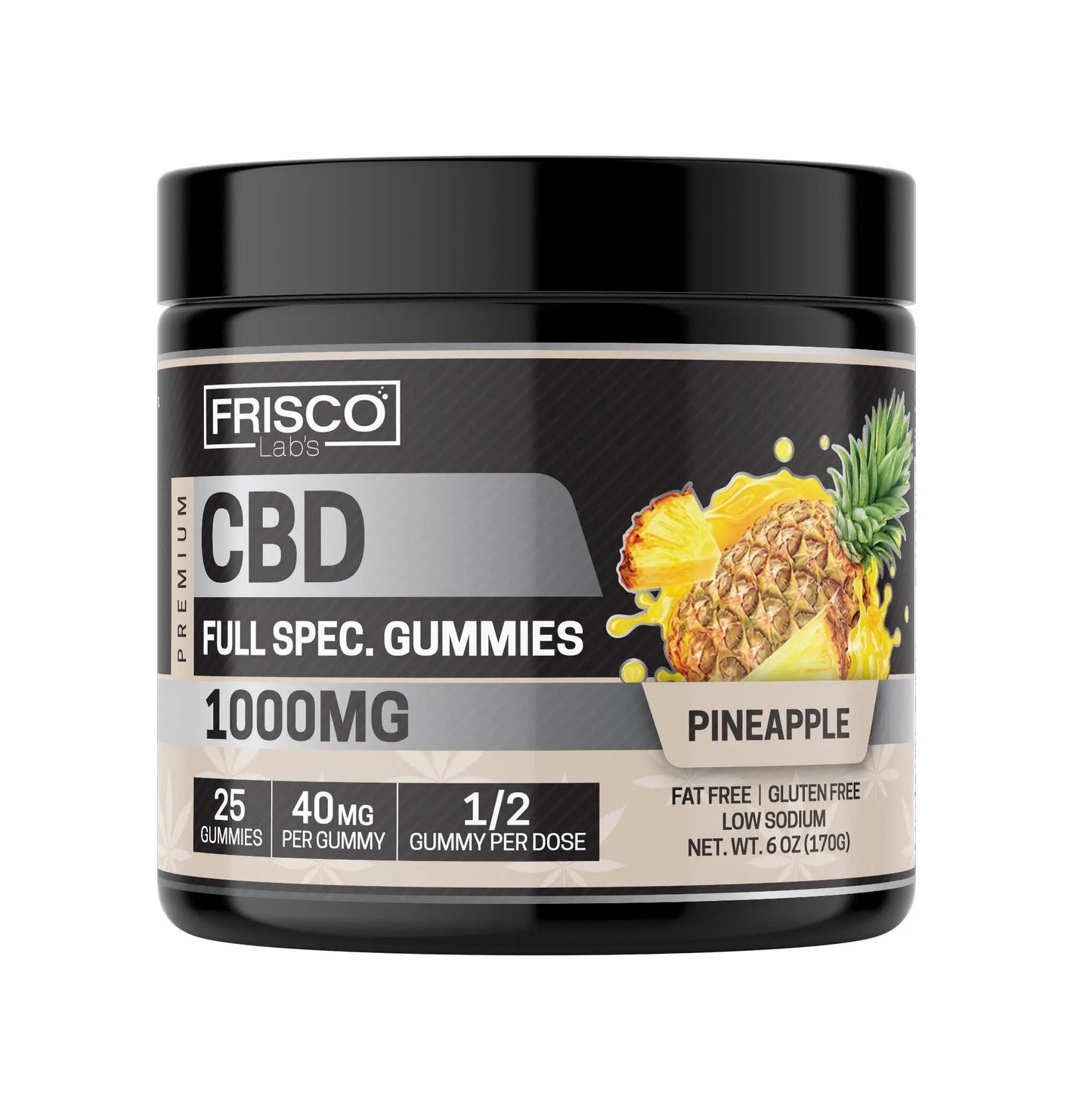 Full Spec. CBD Gummies, Pineapple - 1000mg | 25 Pcs Gummies Frisco Labs