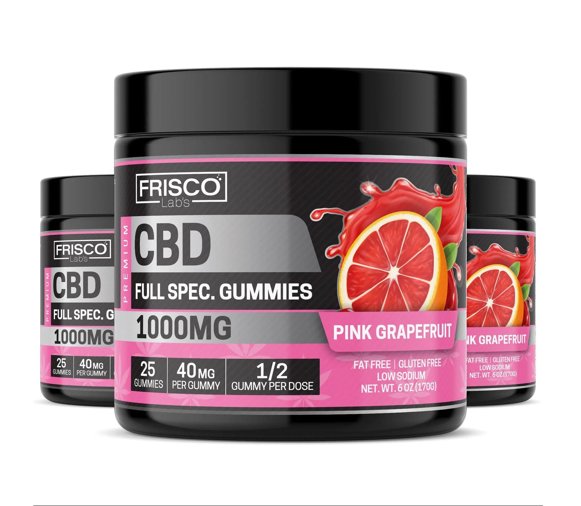 Full Spec. CBD Gummies, Pink Grapefruit - 1000mg | 25 Pcs Gummies Frisco Labs