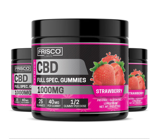 Full Spec. CBD Gummies, Strawberry - 1000mg | 25 Pcs Gummies Frisco Labs