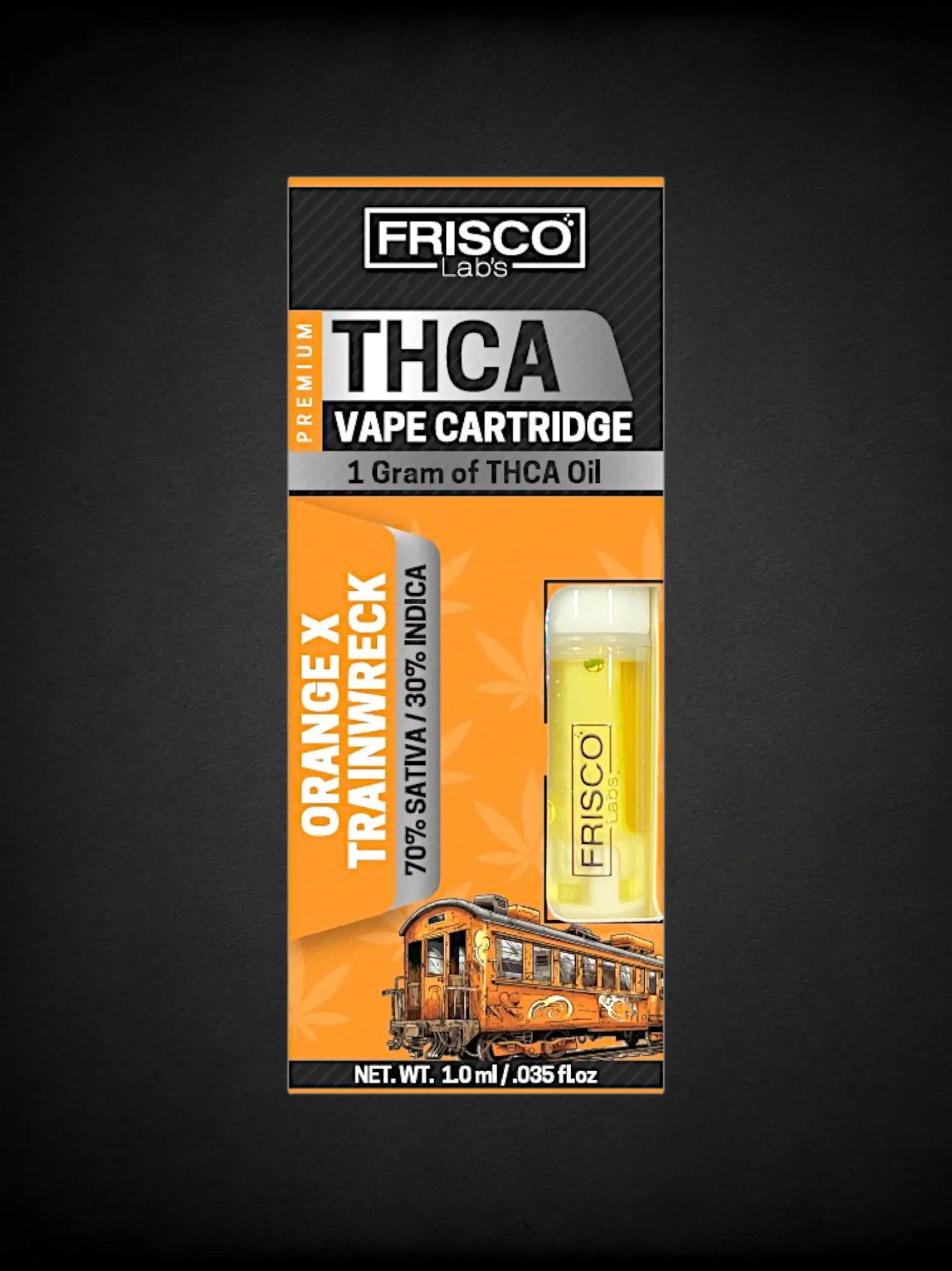 Orange Trainwreck 🍊🚅 THCA Vape Cartridge Frisco Labs