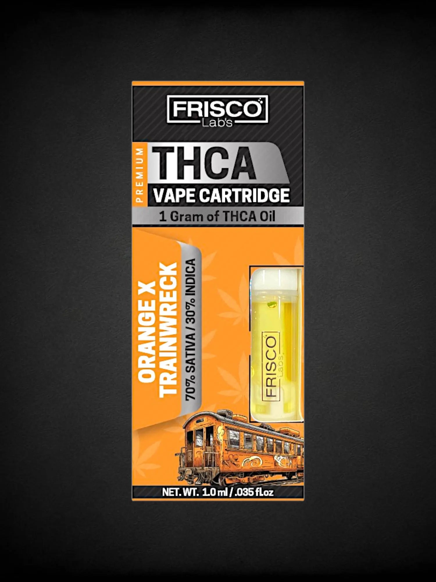 Orange Trainwreck 🍊🚅 THCA Vape Cartridge Frisco Labs