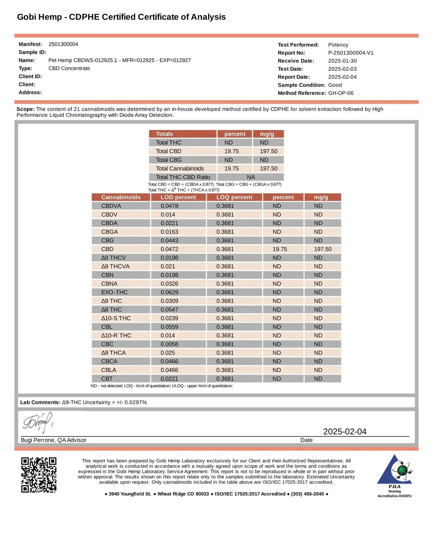 PetVet Hemp Frisco Labs