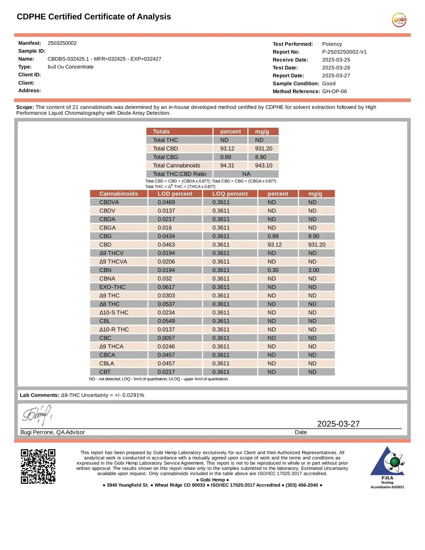 Roll On Bottle - Pain Relief Gel Frisco Labs