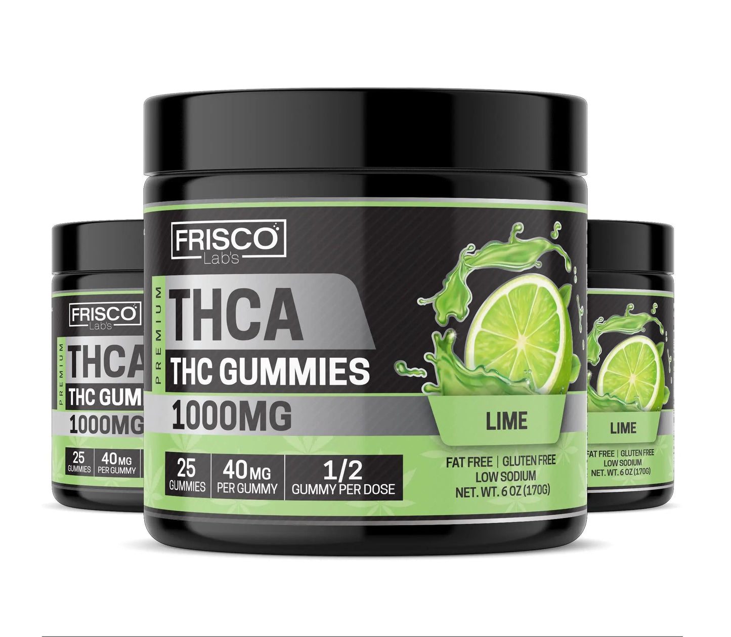 THCA Gummies, Lime - 1000mg | 25 Pcs Gummies Frisco Labs