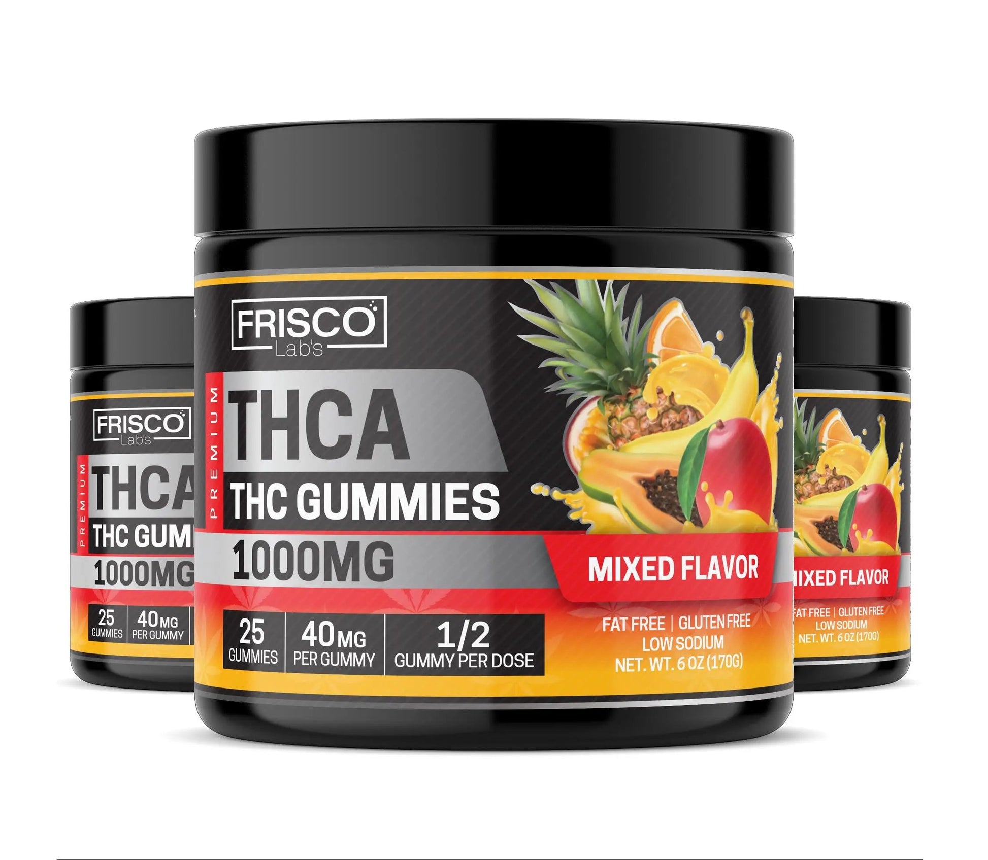 THCA Gummies, Mix Flavor - 1000mg | 25 Pcs Gummies Frisco Labs