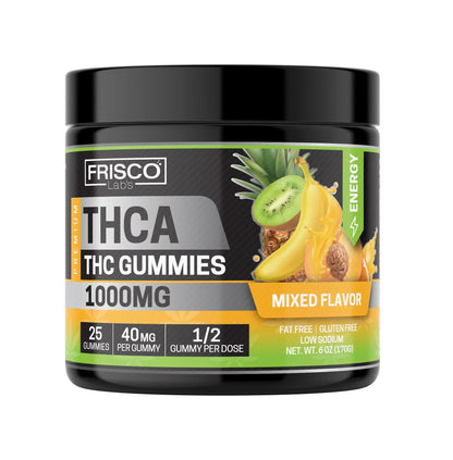 THCA Gummies, Mix Flavor Energy - 1000mg | 25 Pcs Gummies Frisco Labs