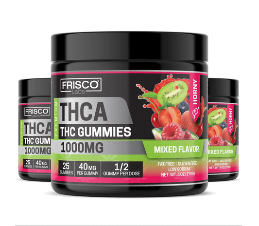 THCA Gummies, Mix Flavor Horny - 1000mg | 25 Pcs Gummies Frisco Labs